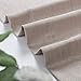 jinchan Beige Linen Textured Curtains for Living Room Jacquard Contemporary Lattice Light Filtering Rod Pocket Window Treatment Set for Bedroom Drapes 84 inches Long 2 Panels
