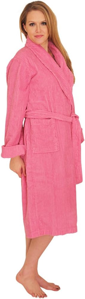 NDK New York Women's Chenille Robe Mid Calf Length 100% Cotton Shawl Collar