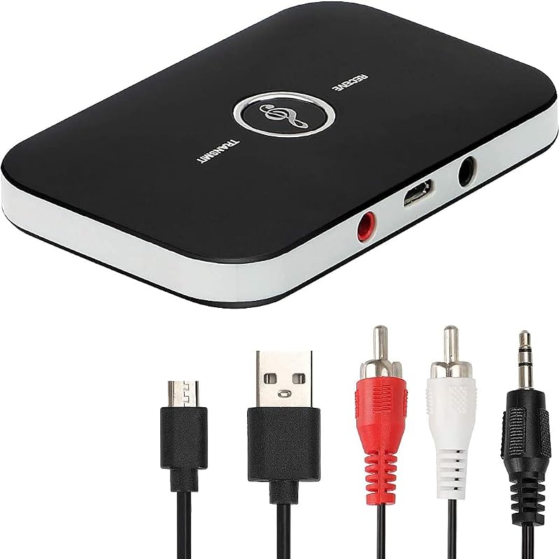 JSTH Bluetooth 5.0 Transmitter Receiver 2-in-1 3.5mm AUX RCA Audio Adapter