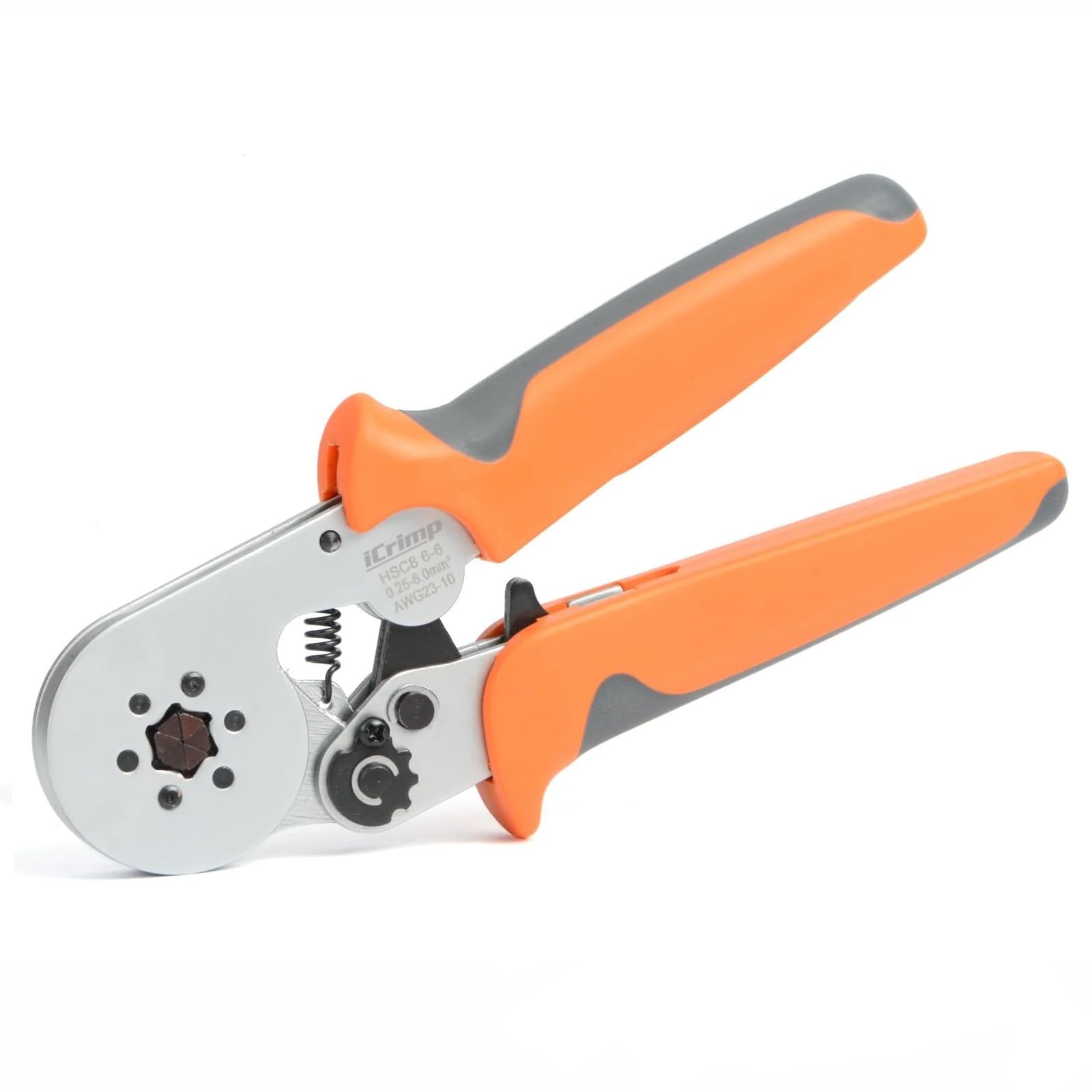 iCrimp Hexagonal Ferrule Crimping Tool, Self-Adjusting Ratchet Crimper for 0.25–6.0 mm² End-Sleeves, Ideal for Electrical Wiring, Control Cabinets, and Terminal Blocks