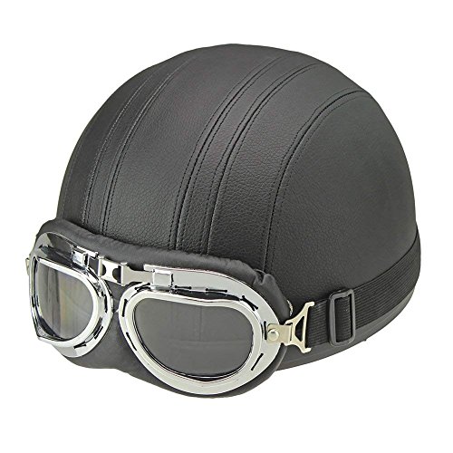 Ocamo Motorcycle Helmet Unisex Men Women Open Face Half Visor Protection Goggles Safety Helmet Yellow - Thumbnail 6