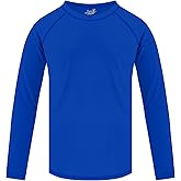 Boys Swim Shirts Long Sleeve Rash Guard Sun Protection UPF 50 T Shirts Rashguard Swimwear Fishing Water Shirts Quick Dry Cool Beach Clothes for Youth 14-16Y Dark Blue