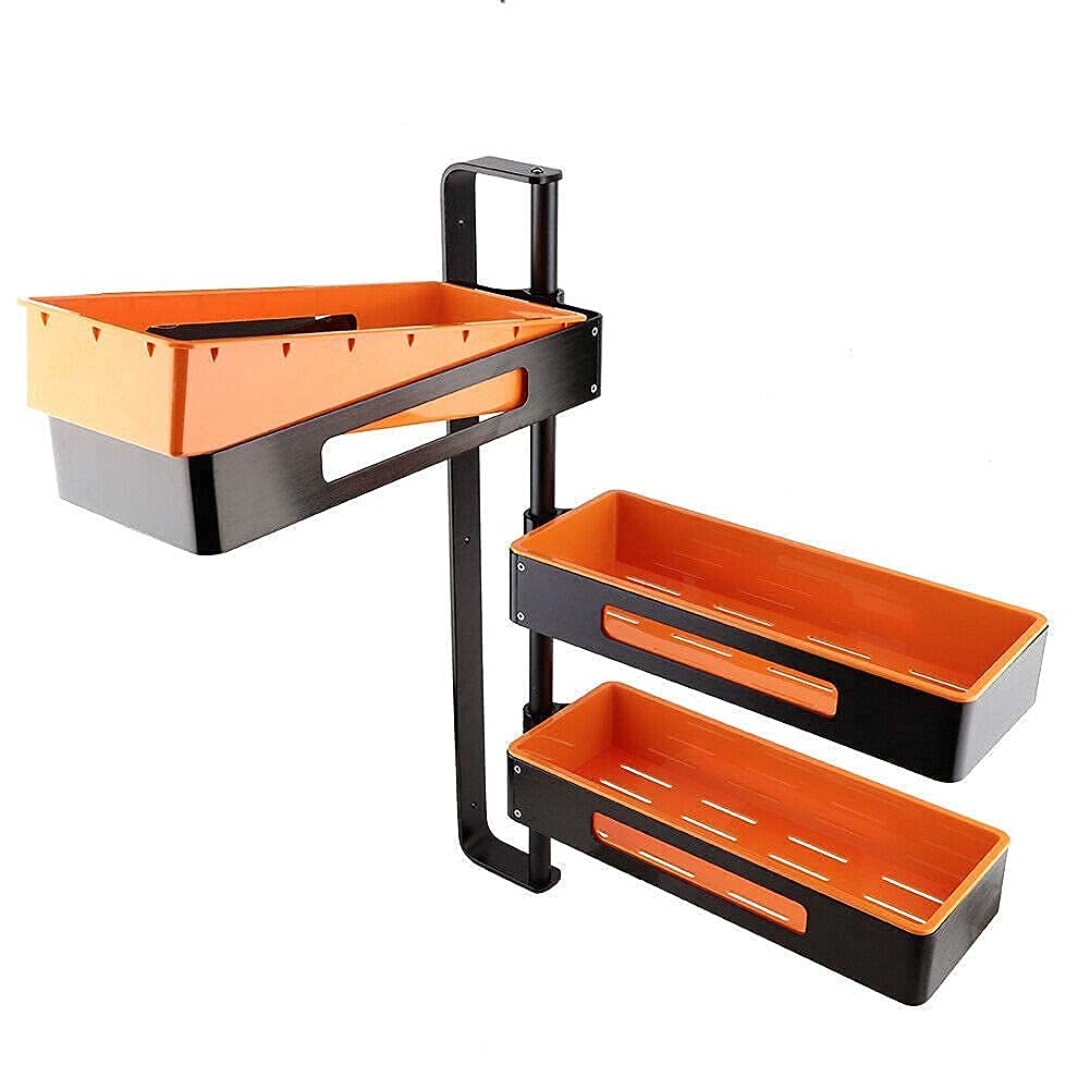 Yagviz 3 Tier Multi Function Aluminum Rotating Bathroom Kitchen Corner