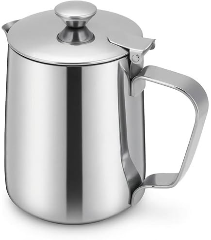 Amazon.com: Stainless Steel Milk Frothing Pitcher with Lid for