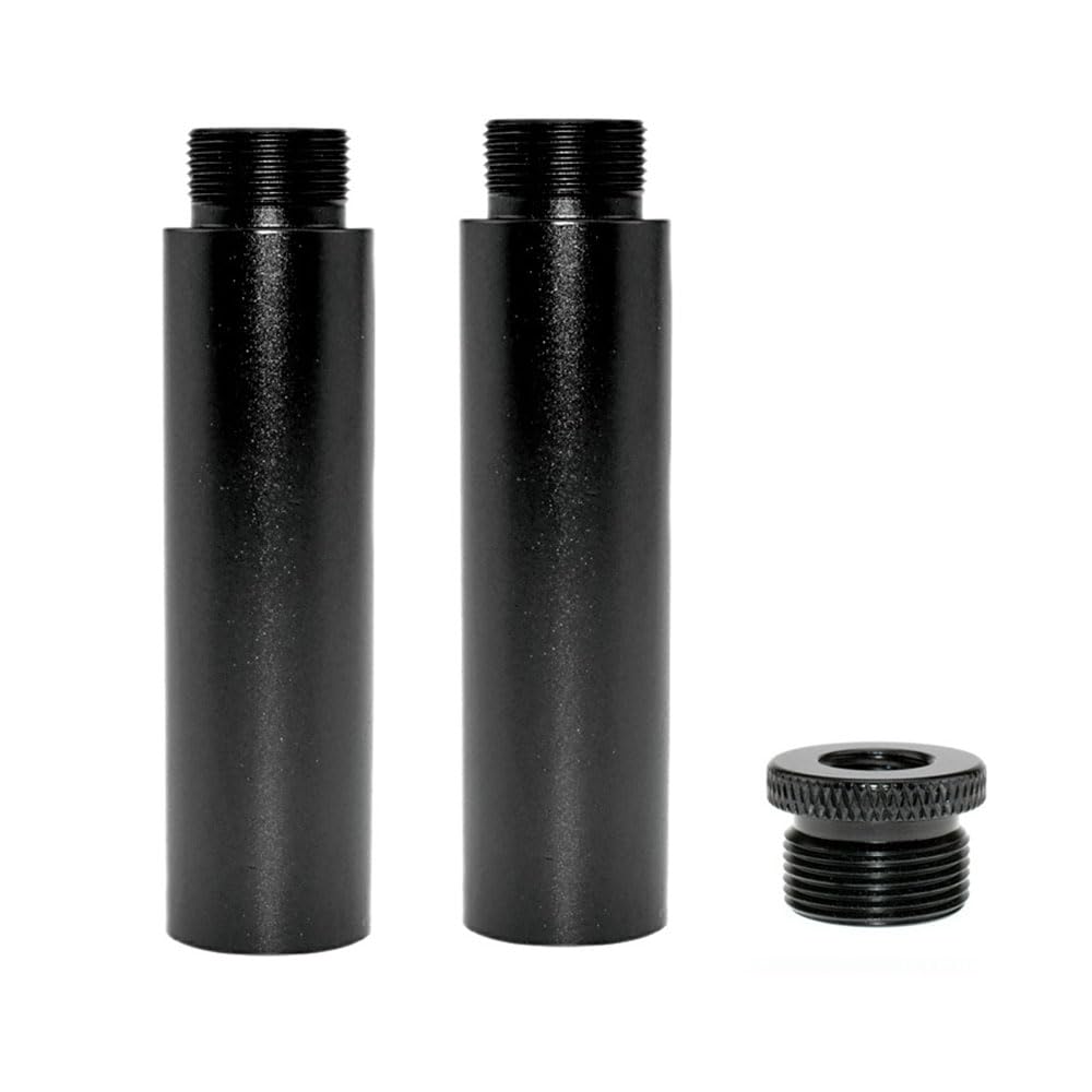 2PCS Metal Mic Stand 76mm Microphone Extension Rod with 5/8" to 3/8" Adapter -Black