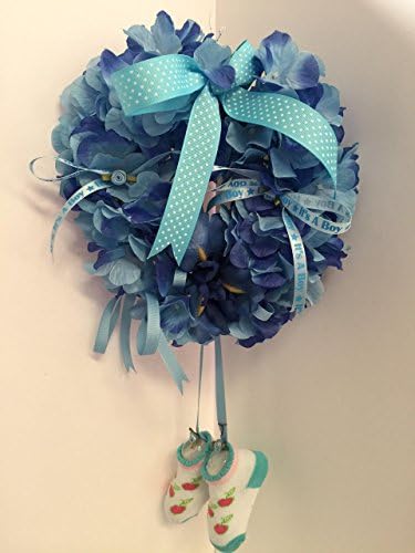 Newborn Wreath - Its a Boy- Blue Hydrangeas - Baby Gift - Nursery Decor