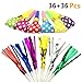 HEHALI 72pcs Party Blowers, 2 Kinds of Birthday Blowouts Horns Whistles Musical Paper Noisemakers and Glitter Fringed Metal Blowouts Party Favors Noise Makers