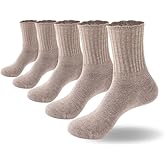PADFOM Women Thin Cashmere Socks, Soft Socks Women Above Crew Socks 5 Pairs Size 5-9