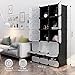 LANGRIA 18-Cube DIY Modular Cubby Shelving Storage Organizer Extra Large Wardrobe with Clothes Rod, Furniture for Clothes