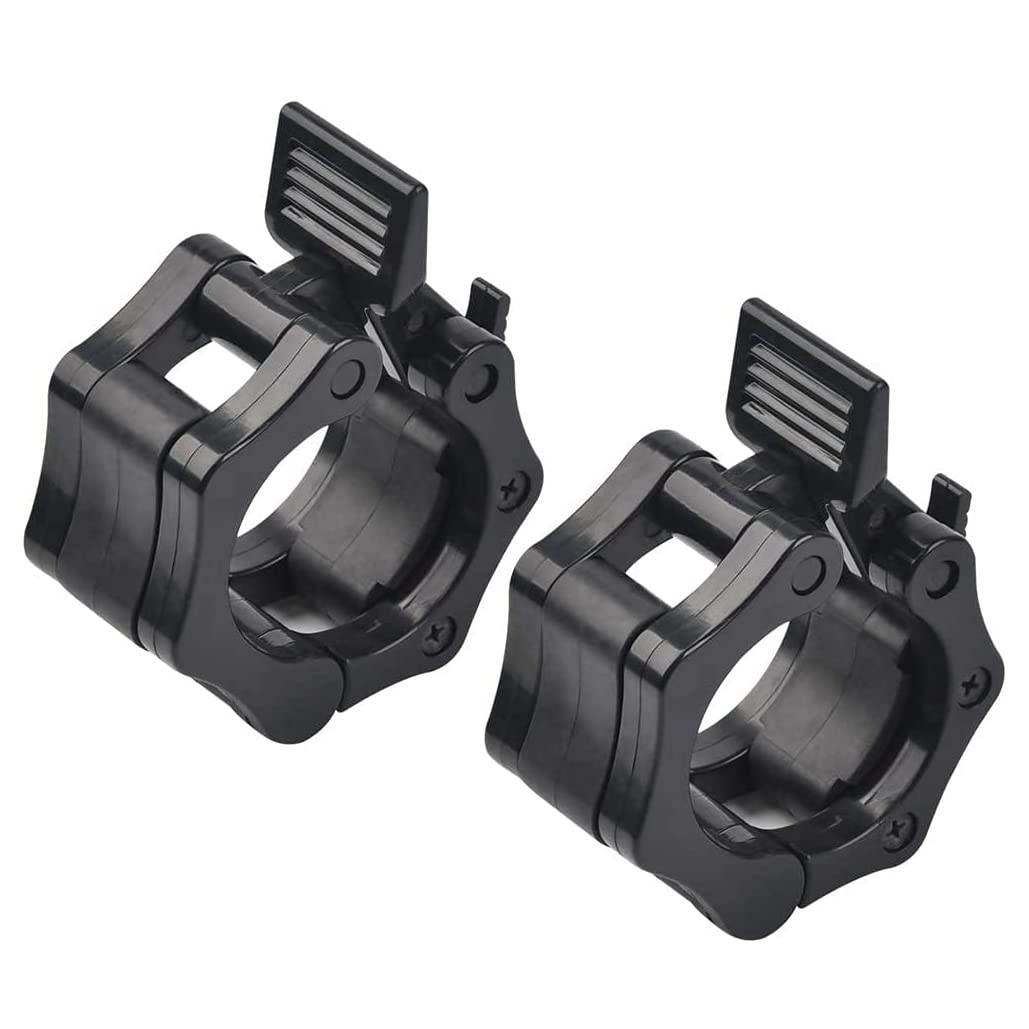 Hsthe Sea 2 Pcs Barbell Clamps,25 mm Fast Release Barbell Collar Clips, Non-Slip Barbell Locking Plates Collar Clips for Workout Weightlifting, Powerlifting, Fitness Training Supplies
