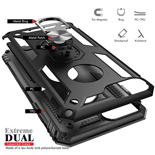 iPhone 7 Plus Case | iPhone 8 Plus Case [ Military Grade ] 15ft. Drop Tested Protective Case | Kickstand | Wireless Charging | Compatible with Apple iPhone 8Plus / iPhone 7 Plus Case - Black - Thumbnail 2