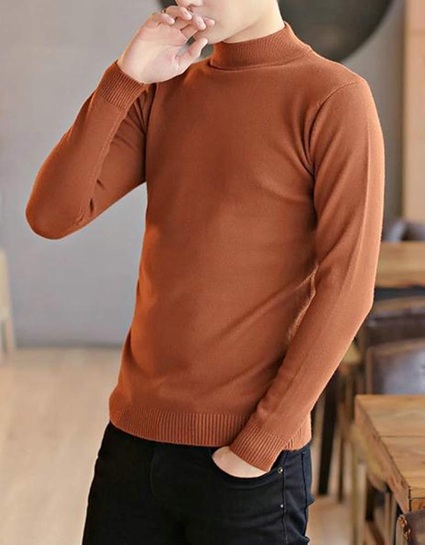 Download Men Pandapang Mens Casual Jumper Pullover Mock Neck Winter ...