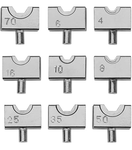 AMZCNC YQK-70 Crimping Die Set - 9 Pairs Hex Dies For 12-2/0 AWG | Compatible With Hydraulic Crimping Tools