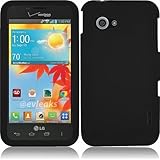 HR Wireless Rubberized Case for LG Enact VS890 - Retail Packaging - Black