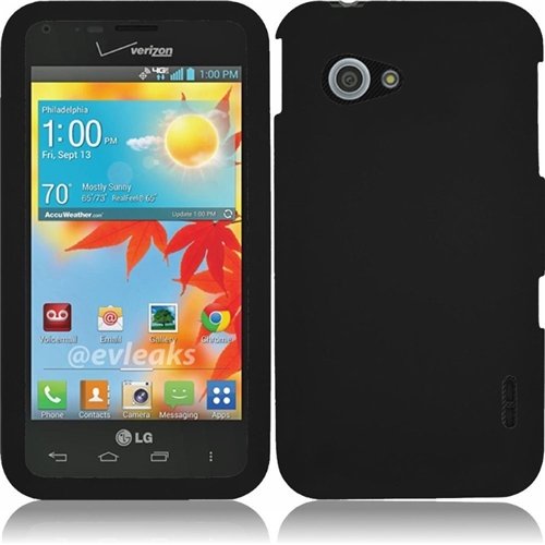 HR Wireless Rubberized Case for LG Enact VS890 - Retail Packaging - Black