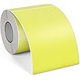 FINDAT Yellow Thermal Labels 4 × 6 Inch Vinyl Rectangular Waterproof Direct Printer Sticker Self-Adhesive Perforated Address Tag for Shipping Business Warehouse 250 PCS