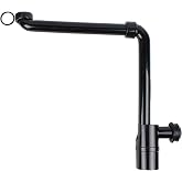 Adjustable Sink Drain Trap 1-1/4Inch Space Saving Sink Waste Trap Bathroom Drain Pipe Rotating Sink Waste Trap