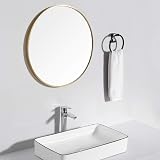 Warmiehomy Round Gold Wall Mirror 40cm Frame Makeup Mirror view 5