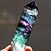 Tuscom Natural Hexagonal Healing Crystal Quartz,Natural Fluorite Crystal Bar,Eliminate The Negative Energy Wand Stone (6.1-6.4cm)
