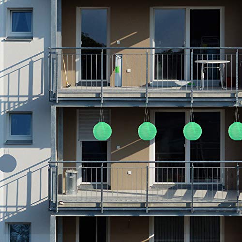 Grundig Solar Lampion Nylon 28cm mit Farbwahl Kugelsolar Beleuchtung Gartenbeleuchtung Kugellampion Solarpanel… – Bild 5