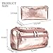 Amzbag Leather Toiletry Bag Travel Toiletry Organizer Portable Hanging Makeup Bag Dopp Kit & Shaving Cosmetic Bag for Women (Rose Gold)