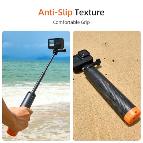 TELESIN 4 in 1 Selfie Stick Grip Hand Floating Tripod Waterproof Extendable Selfie Monopod for GoPro Hero 13.12 11 10 9 8 7 6 5 4 DJI Action 5 Pro 4 3 Insta360 X5 X4 AKASO Camera