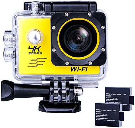 Sports Action Camera Ultra HD Waterproof DV Camcorder 4K WIFI Cam 1080P 170 Degree Wide Angle Yellow