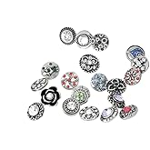 LALAFINA Gemstone Inlay Snap Buttons Mixed Style 0.47In Jewelry Charms for DIY Crafts Costume Decoration Sewing Accessories