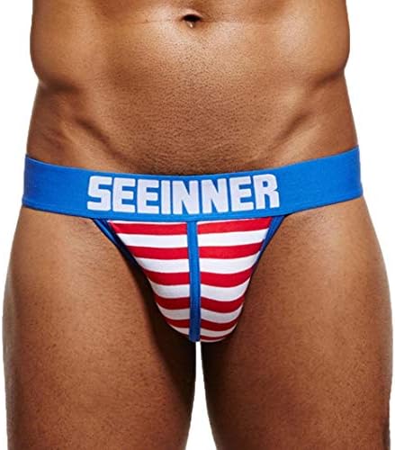 huichang Mens Underwear Shorts Underpants Striped Printed Soft Cotton Briefs Panties
