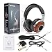 SIVGA Over Ear Headphones with in-Line Powerful Bass Music Wired Wooden Headset Soft Earmuffs for Smart Phone,Tablets,Desktop