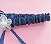RIMOBUL 2 Pieces Wedding Garters Lace Bridal Garter Faux Pearls Garter for Bride with Toss Away (Royal Blue)