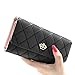 TONSEE Woman PU Leather Trifold Wallet Long Clutch Credit Card Organizer Purse (Black)