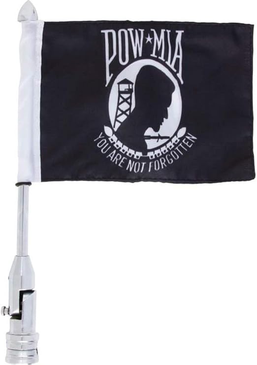 Amazon Com Diamond Plate Bkflagpm Motorcycle Flagpole Mount And Pow Mia Flag Black Home Kitchen