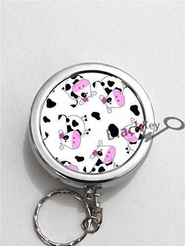 BlackKey Cow Animal Round Portable Pocket Cigarette Ashtray Ash Holder with Key Ring -1475