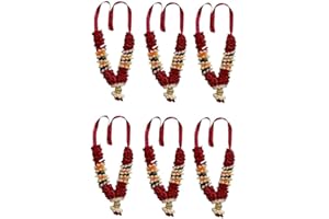 Small Mala for God Idol (9 cm) – Decorative Pooja Haar for Murti, Temple Idols & Dashboard Statues – Satin Garland for Mandir