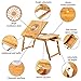 Large Size Laptop Desk NNEWVANTE Bamboo Bed Tray Adjustable Foldable Lap Desk Bed Serving w' Tilting Drawer Supports Laptops Up to 18 Inches