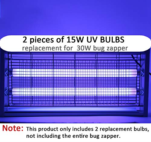 2-Pack 15W UV BL CFL Fluorescent Compact Light Bulb for 30W Electric Bug Zapper Replacement Straight Tube T8 F15 18 Inch