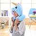Travel Neck Pillow - Cute Blue Unicorn Shading Hoodie U Soft Pillow for Boy and Girl (Blue)