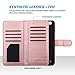 ULAK iPhone 6 Plus Case, iPhone 6s Plus Wallet Case, Hybrid Flip PU Leather Cover with Multi Card Slots Holders Wrist Strap for Girls Women, Rose Gold