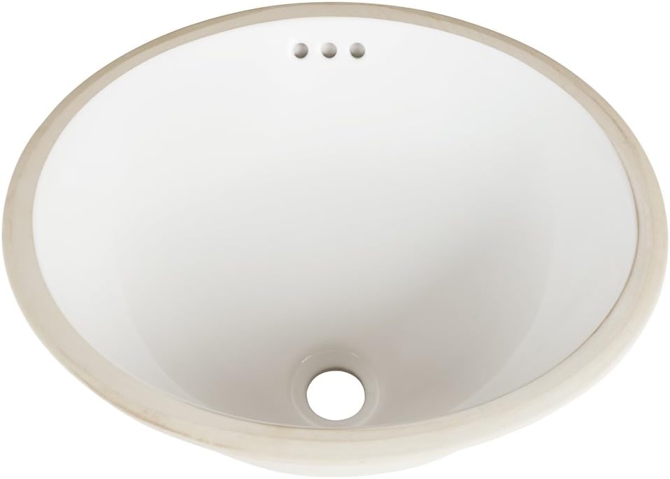 Ronbow 20" Oval Undermount Ceramic Bathroom Vanity Sink in White YS0213