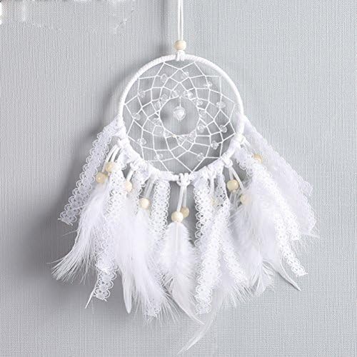 WCHUANG White Wedding Dream Catcher Car Pendant, Wall Hanging Ornament Wedding Party Favor, Baby Shower, Birthday Gift