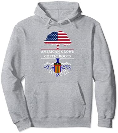 Unisex American Grown with Coptic Roots - Copts Hoodie Small Heather Grey