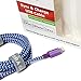 Braided Lightning USB Cable with Aluminum Housing Color: Purple/Blue