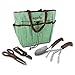 Blooms 5-Piece Gardening Tool Set (Teal Canvas Bag)