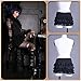 HaoLin Steampunk Retro Victorian Punk Cincher Lace up Long Ruffle Mini Skirt Black