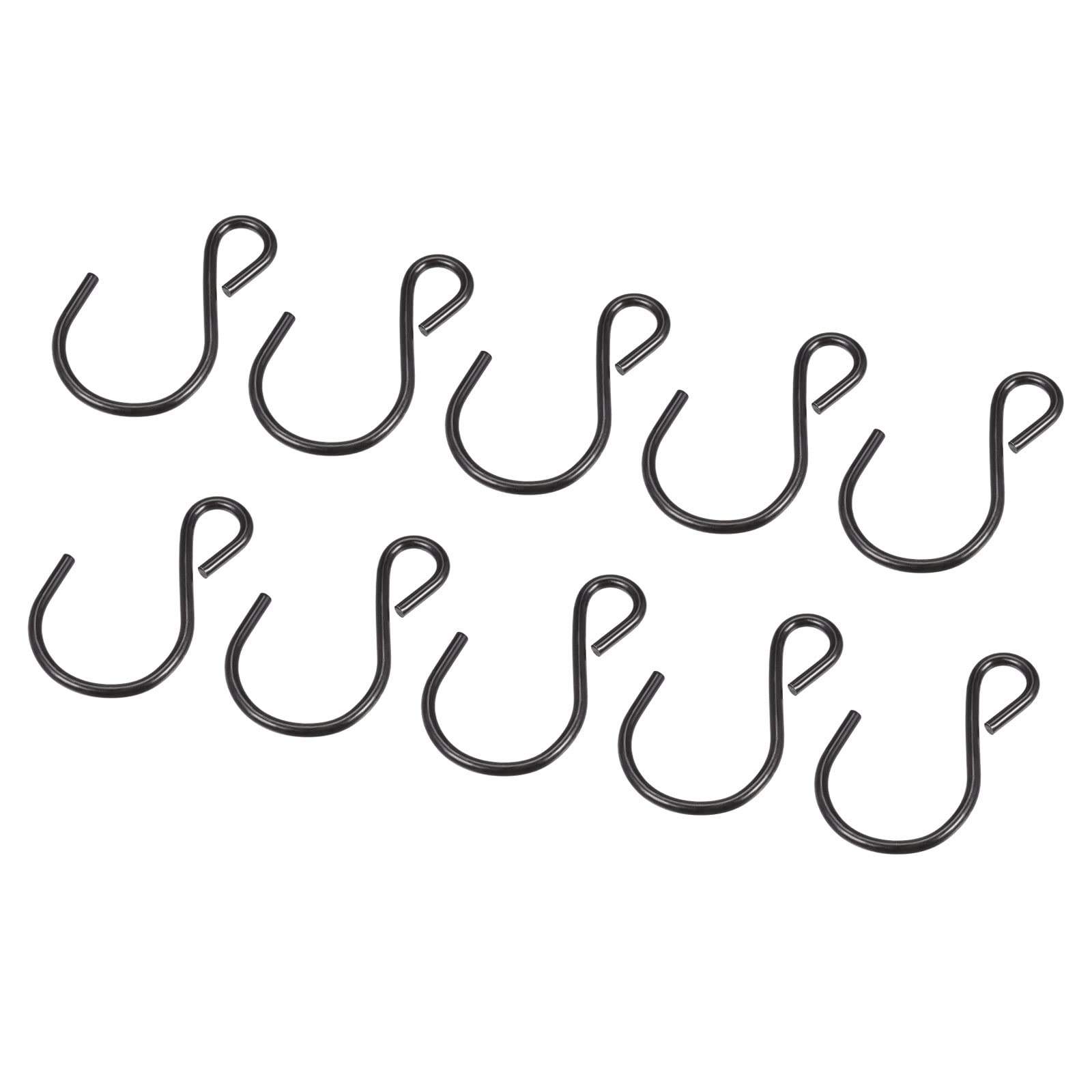 YOKIVE 30 Pcs S Shape Hook, Metal Hanger Hanging DIY Crafts Lantern, Great for Kitchen, Home, Daily Use (Black, 1.8x1.1-Inch)