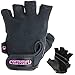 Contraband Pink Label 5057 Classic Weight Lifting Gloves for Women | Workout Gloves for Women w/Leather Palm | Gym Gloves w/Light-Medium Padding | Fingerless Weightlifting Gloves (Black, Medium)
