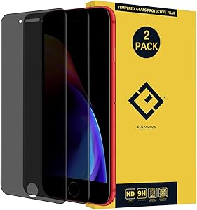 CENTAURUS Compatible with iPhone 6 / 6S / 7/8 Privacy Glass Screen Protector,(2 Pack) Anti-Spy Anti-Fingerprint Anti-Scratch Shatter Proof HD Hardness Tempered Glass Protective Film 4.7 inch