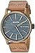 Nixon Men's 'Sentry Leather' Quartz Stainless Steel Casual Watch, Color:Brown (Model: A105)