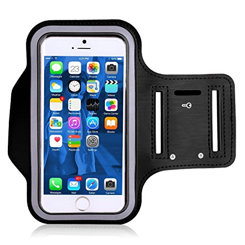 Senserceco sport armband, Water Resistant with Key Holder for iPhone 7/6/6S, Galaxy S3/S4, iPhone SE/5/5C/5S, Bundle with Screen Protector